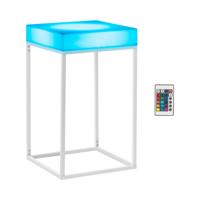LED-bartafel - 60 x 60 x 104 cm - RGBW - werkt op batterijen - mat wit