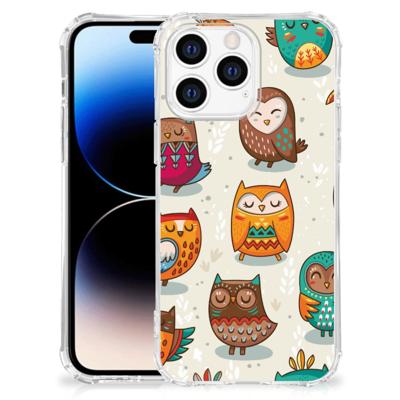 Apple iPhone 14 Pro Max Case Anti-shock Vrolijke Uilen Apple iPhone 14 Pro Max Case Anti-shock Vrolijke Uilen