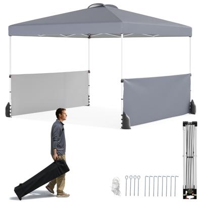 Pop-up Gazebo 3x3 Meter 3 Verstelbare Hoogtes Intrekbaar Gazebo Met 8 Vloerpinnen en 4 Windschermtouwen