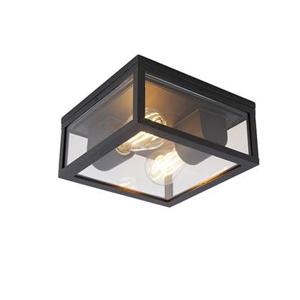 QAZQA Smart plafondlamp zwart IP44 2-lichts incl. Wifi ST64 -