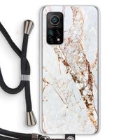 Goud marmer: Xiaomi Mi 10T 5G Transparant Hoesje met koord
