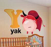 Sticker Alfabet dieren Y