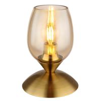 Globo TafellampKuwaita goud met amber glas - 24007M