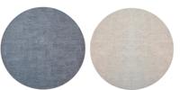 Luxe placemats lederlook - Rond - 6 stuks - Dubbelzijdig: blauw / grijs - 44 x 37 cm - leer - leatherlook placemat