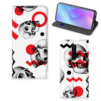 Mobiel BookCase Xiaomi Redmi K20 Pro Skull Red