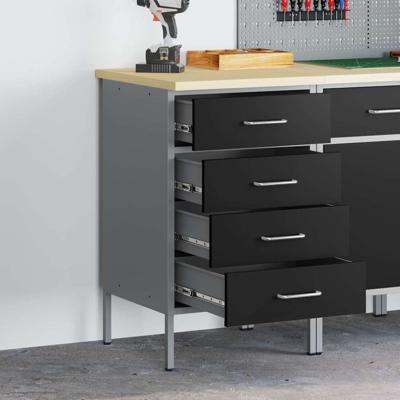 Werkbank Zwart en grijs 50 x 55 x 85 cm Poedergecoat staal