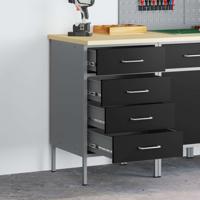 Werkbank Zwart en grijs 50 x 55 x 85 cm Poedergecoat staal Werkbank Zwart en grijs 50 x 55 x 85 cm Poedergecoat staal