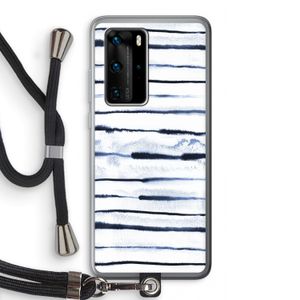 Ink Stripes: Huawei P40 Pro Transparant Hoesje met koord