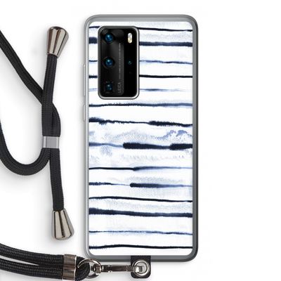 Ink Stripes: Huawei P40 Pro Transparant Hoesje met koord