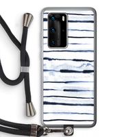Ink Stripes: Huawei P40 Pro Transparant Hoesje met koord