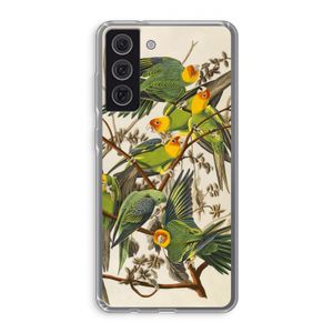 Carolinaparkiet: Samsung Galaxy S21 FE Transparant Hoesje
