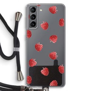Framboosjes: Samsung Galaxy S21 Transparant Hoesje met koord