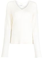 Goen.J pull en maille à col v - Blanc