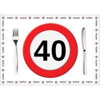 Papieren placemats 40 jaar 10 stuks