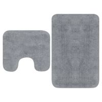 Badmattenset stof grijs 2-delig - thumbnail