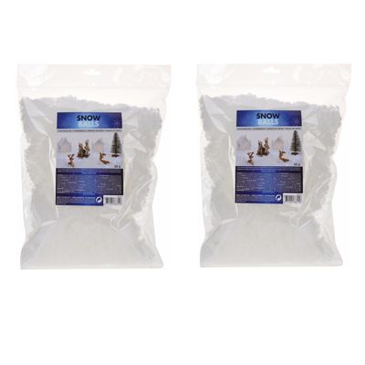 6x Zakjes kunstsneeuw/nepsneeuw sneeuwvlokken 50 gram