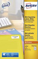 Etiket avery l7651y-25 38.1x21.2mm geel 1625st