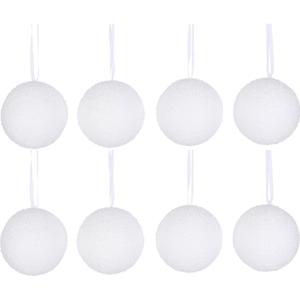 Kerstballen sneeuw - 8x st - wit - D4 cm - kunststof - sneeuwwballen - sneeuwversiering