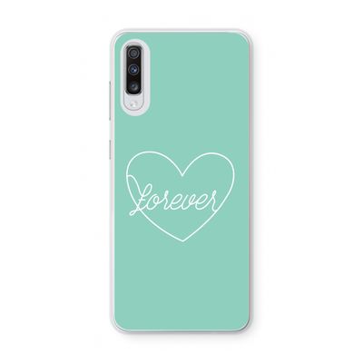Forever heart pastel: Samsung Galaxy A70 Transparant Hoesje