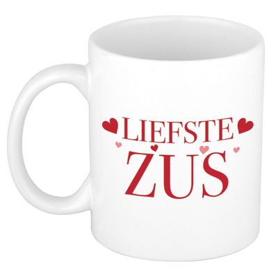Liefste zus kado mok / beker wit - bedankt cadeau / verjaardag
