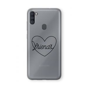 Friends heart black: Samsung Galaxy A11 Transparant Hoesje