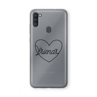 Friends heart black: Samsung Galaxy A11 Transparant Hoesje