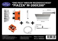One Pack Inbouw-Regendoucheset & Inbouwbox Piazza Vierkant M-200X200