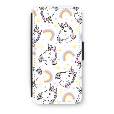 Rainbow Unicorn: iPhone 8 Plus Flip Hoesje