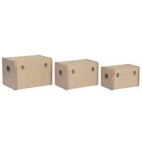 Kofferset Home ESPRIT Natuurlijk Hout Traditioneel 54 x 36 x 36 cm (3 Stuks)