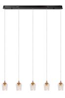 Lucide BERLIANE - Hanglamp - LED Dimb. - 5x4W 2700K - Met vervangbare LED-module - Transparant | Essential