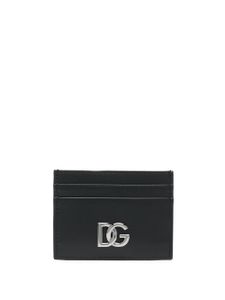 Dolce & Gabbana porte-cartes en cuir à plaque logo - Noir