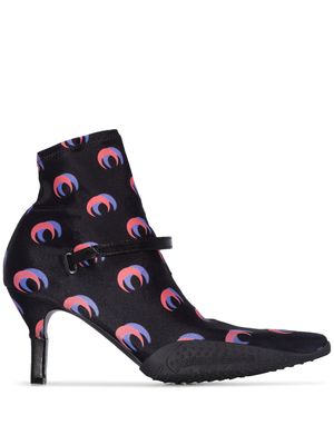 Marine Serre bottines montantes à petit talon - Noir