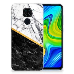 Xiaomi Redmi Note9 TPU Siliconen Hoesje Marmer Wit Zwart - Origineel Cadeau Man