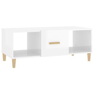 The Living Store Salontafel - Banktafel - 102x50x40 cm - Hoogglans Wit