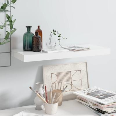 Wandschap zwevend 60x23,5x3,8 cm MDF hoogglans wit