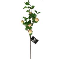 Kunstbloem fruit tak Perzik - 76 cm - losse steel - kunst zijdebloemen