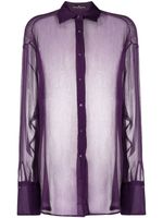 Ermanno Scervino blouse en soie à effet de transparence - Violet - thumbnail