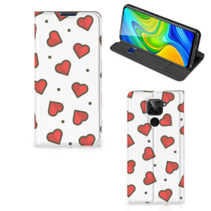 Xiaomi Redmi Note 9 Hoesje met Magneet Hearts