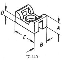 Helukabel TC 140 Bevestigingssokkel Schroefbaar 93005-100 Hittebestendig Transparant 100 stuk(s)