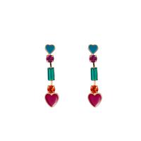 Day&Eve Oorbellen Heart Drop Stone Rainbow
