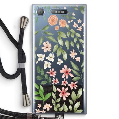 Botanical sweet flower heaven: Sony Xperia XZ1 Transparant Hoesje met koord