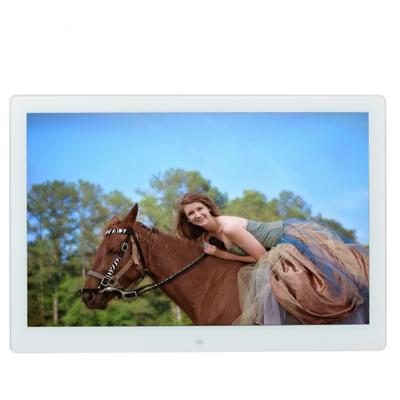 Nieuwe 15-inch Digital Photo Frame elektronische Foto Frame ultra smalle zijde ondersteuning 1080 P / wandmodel reclame Machine (wit)