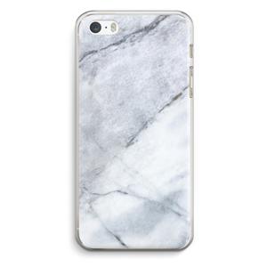 Witte marmer: iPhone 5 / 5S / SE Transparant Hoesje