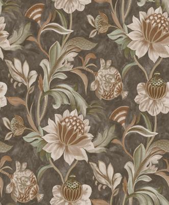Dutch Wallcoverings Arabesque - Cecelia Charcoal Rust - Multi