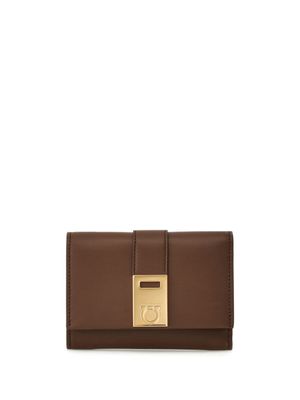 Ferragamo portefeuille bicolore Hug en cuir - Marron