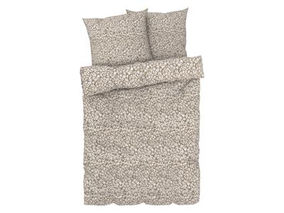 LIVARNO home Satijnen dekbedovertrek 200 x 200 cm (patroon bruin/wit)