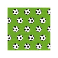 20x groen 3-laags servetten voetbal ballen 33 x 33 cm