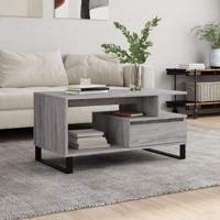 Salontafel 90x49x45 cm bewerkt hout grijs sonoma - thumbnail