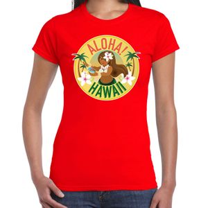 Hawaii feest t-shirt / shirt Aloha Hawaii rood voor dames