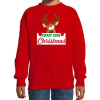 Crazy cool Christmas Kerstsweater / Kersttrui rood voor kinderen - thumbnail